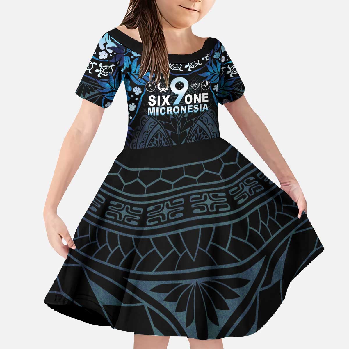 Micronesia FSM 691 Family Matching Off The Shoulder Long Sleeve Dress and Hawaiian Shirt Respect Culture