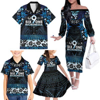 Micronesia FSM 691 Family Matching Off The Shoulder Long Sleeve Dress and Hawaiian Shirt Respect Culture