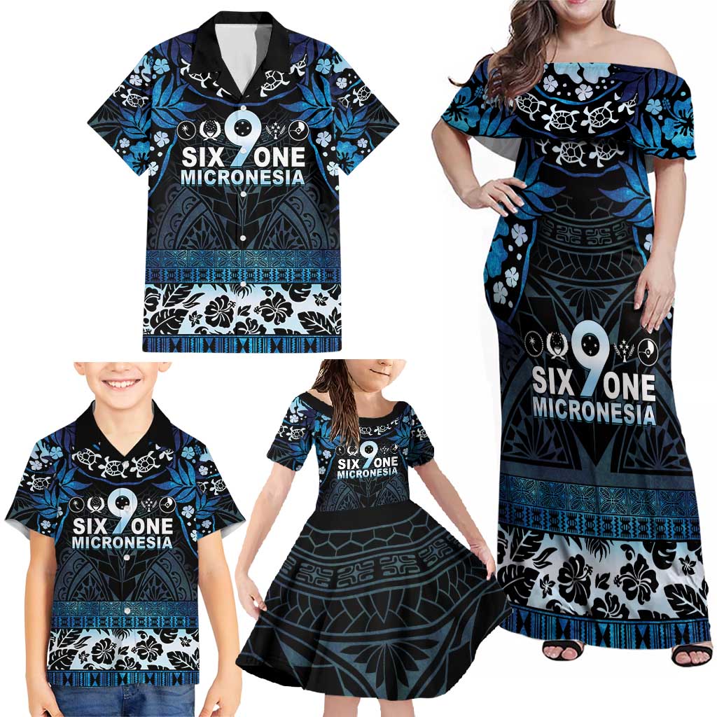 Micronesia FSM 691 Family Matching Off Shoulder Maxi Dress and Hawaiian Shirt Respect Culture
