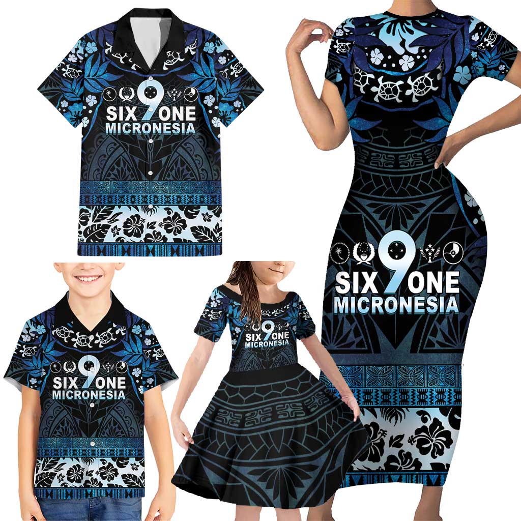 Micronesia FSM 691 Family Matching Short Sleeve Bodycon Dress and Hawaiian Shirt Respect Culture