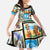 FSM Micronesia Culture Family Matching Off The Shoulder Long Sleeve Dress and Hawaiian Shirt