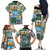 FSM Micronesia Culture Family Matching Off The Shoulder Long Sleeve Dress and Hawaiian Shirt