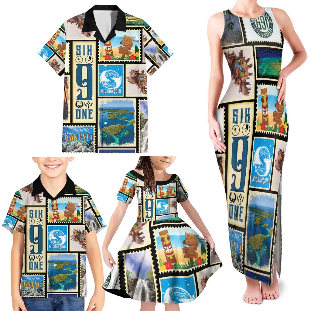 FSM Micronesia Culture Family Matching Tank Maxi Dress and Hawaiian Shirt