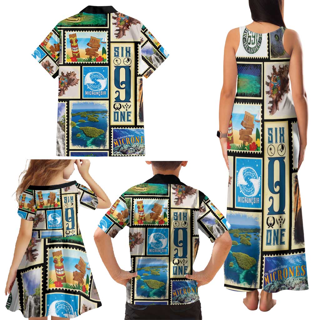 FSM Micronesia Culture Family Matching Tank Maxi Dress and Hawaiian Shirt