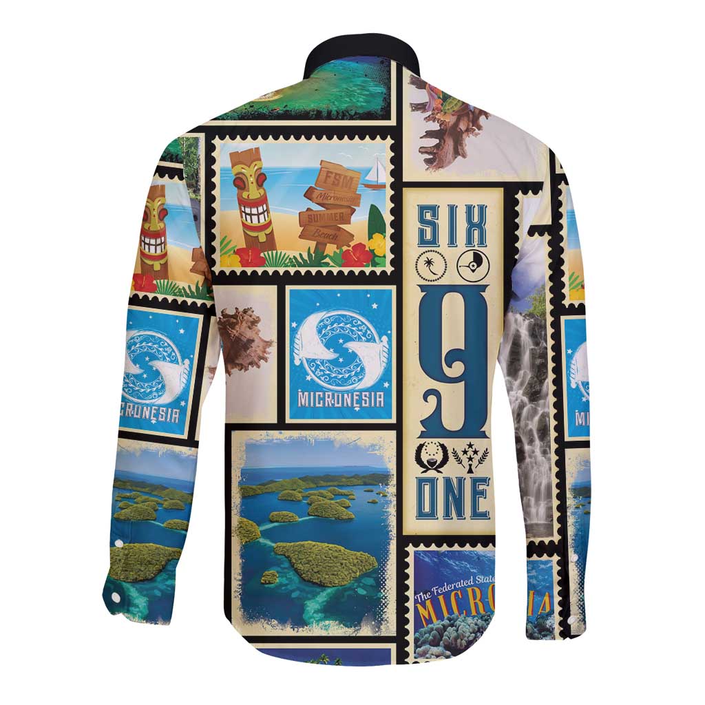 FSM Micronesia Culture Long Sleeve Button Shirt