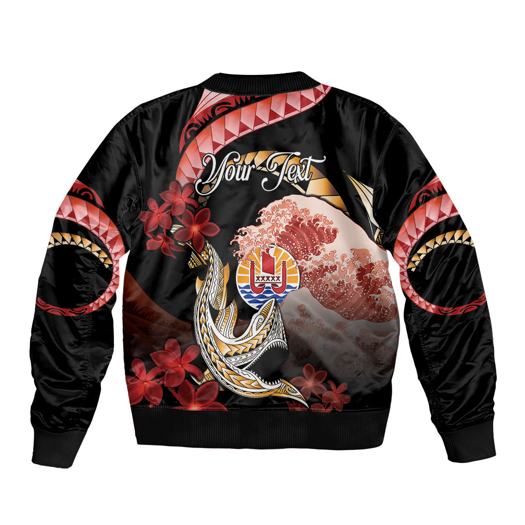 Personalised French Polynesia Victory Day Bomber Jacket Polynesian Pattern Plumeria LT05 - Polynesian Pride