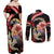 Personalised French Polynesia Victory Day Couples Matching Off Shoulder Maxi Dress and Long Sleeve Button Shirt Polynesian Pattern Plumeria