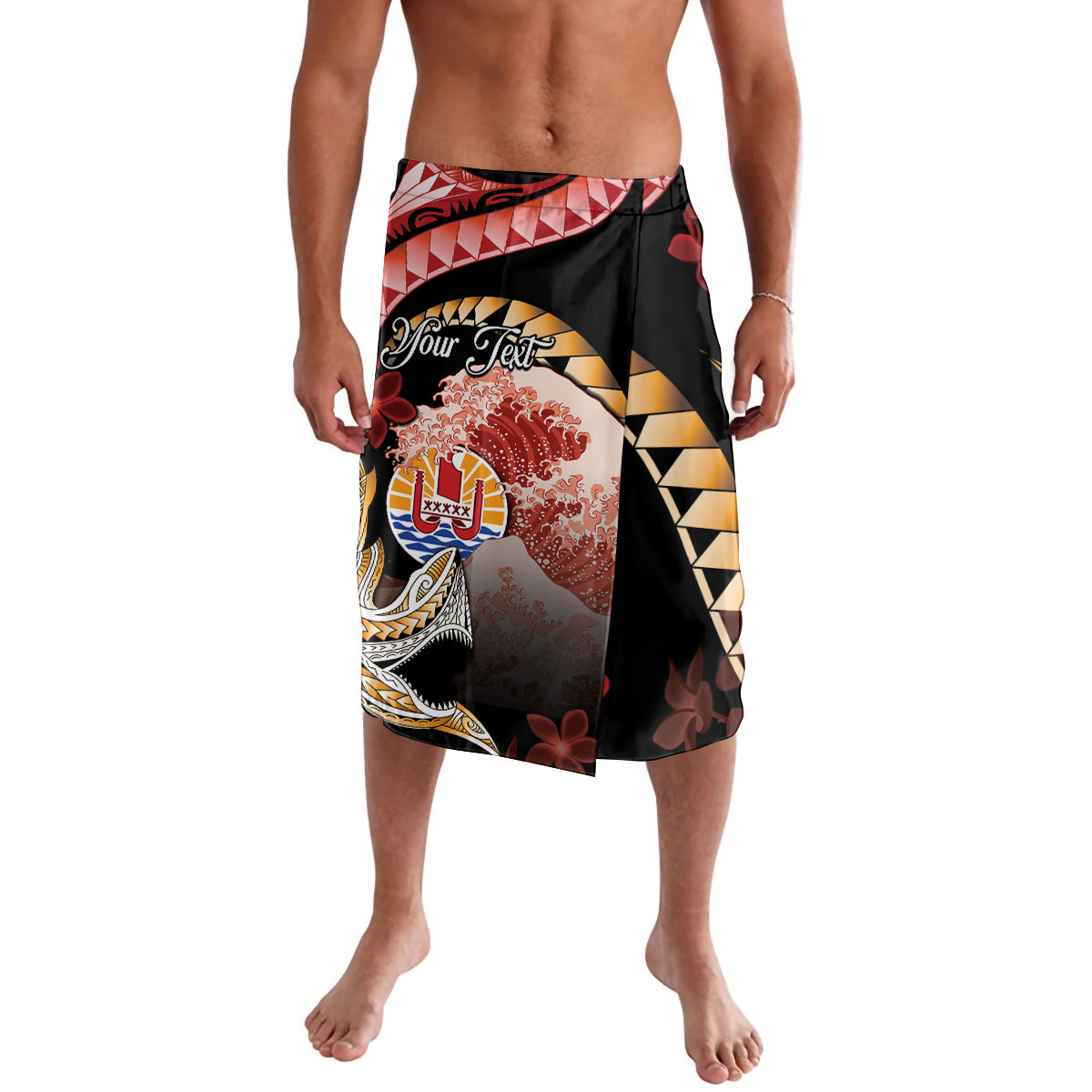 Personalised French Polynesia Victory Day Lavalava Polynesian Pattern Plumeria