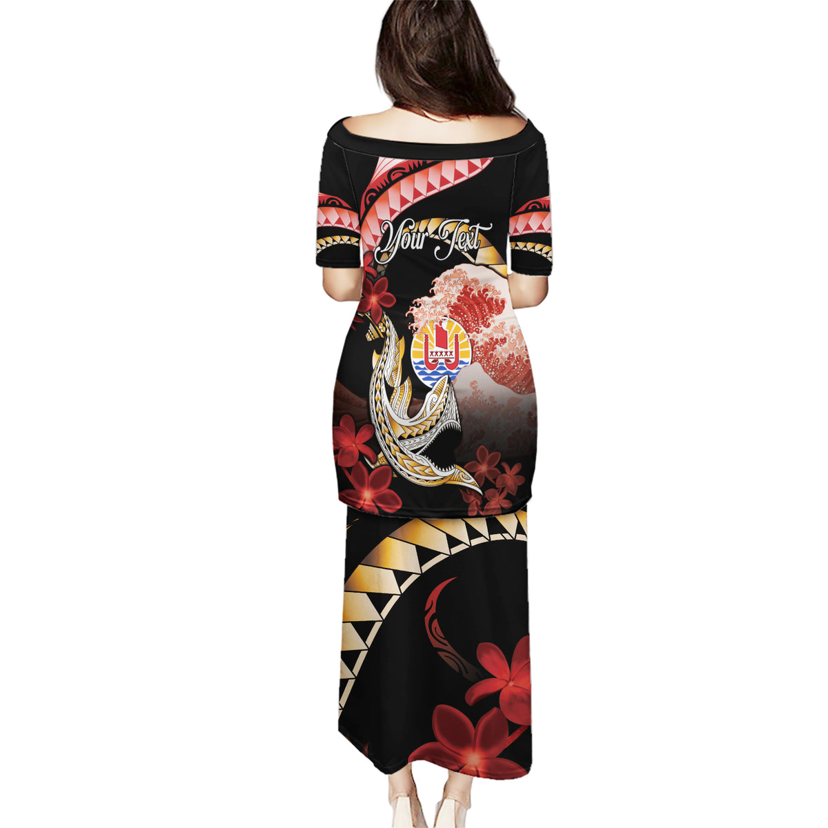 Personalised French Polynesia Victory Day Puletasi Polynesian Pattern Plumeria LT05 - Polynesian Pride