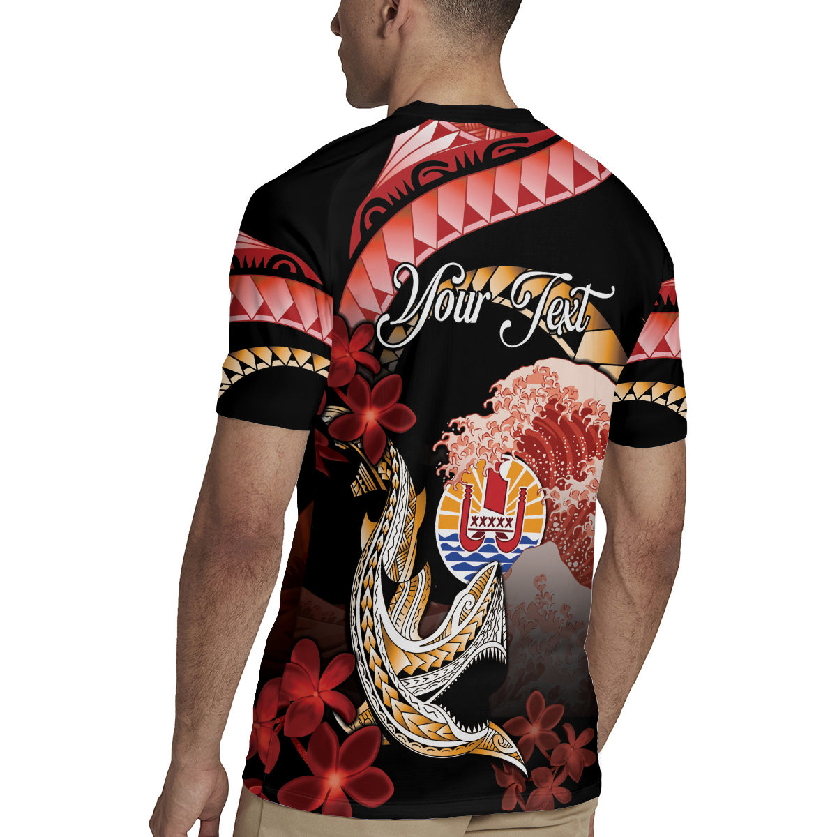 Personalised French Polynesia Victory Day Rugby Jersey Polynesian Pattern Plumeria