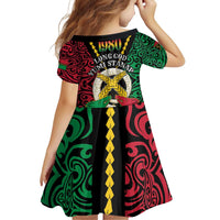 Vanuatu 45th Independence Day Family Matching Off Shoulder Short Dress and Hawaiian Shirt Long God Yumi Stanap Wild Boar LT05