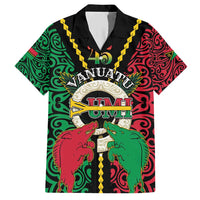 Vanuatu 45th Independence Day Family Matching Short Sleeve Bodycon Dress and Hawaiian Shirt Long God Yumi Stanap Wild Boar LT05