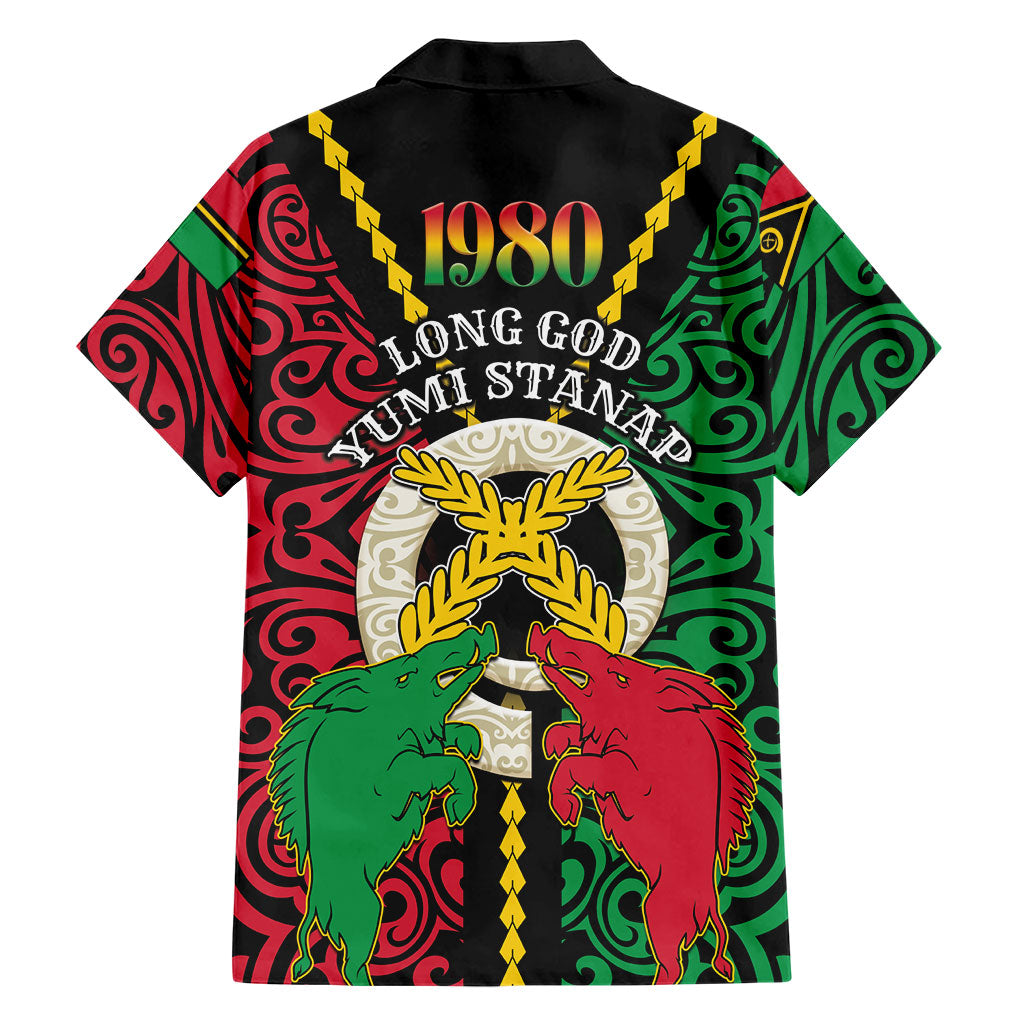Vanuatu 46th Independence Day Family Matching Tank Maxi Dress and Hawaiian Shirt Long God Yumi Stanap Wild Boar LT05 - Polynesian Pride