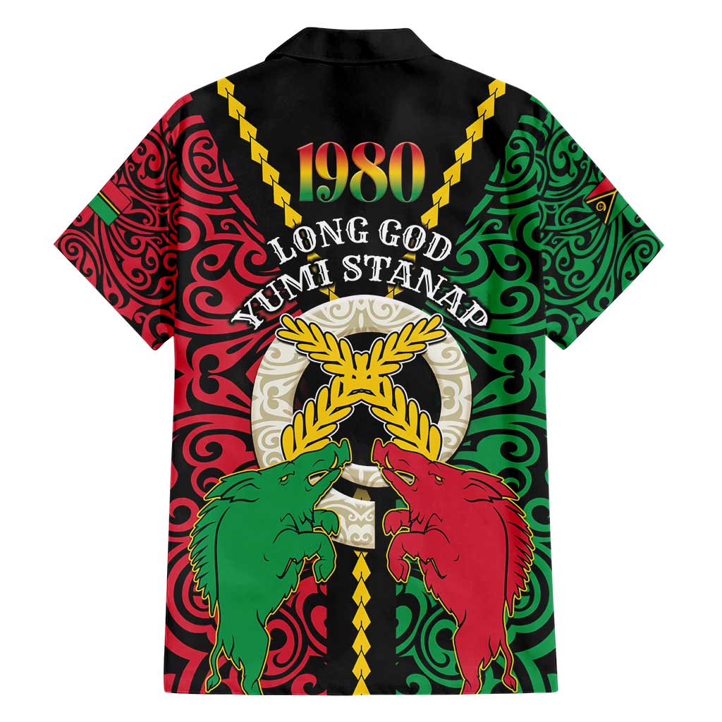 Vanuatu 45th Independence Day Hawaiian Shirt Long God Yumi Stanap Wild Boar LT05 - Polynesian Pride
