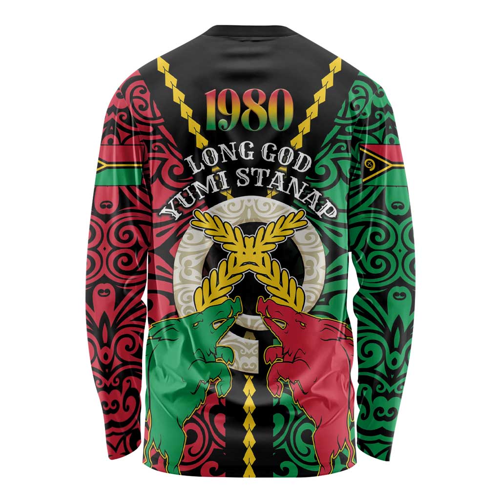 Vanuatu 45th Independence Day Long Sleeve Shirt Long God Yumi Stanap Wild Boar LT05