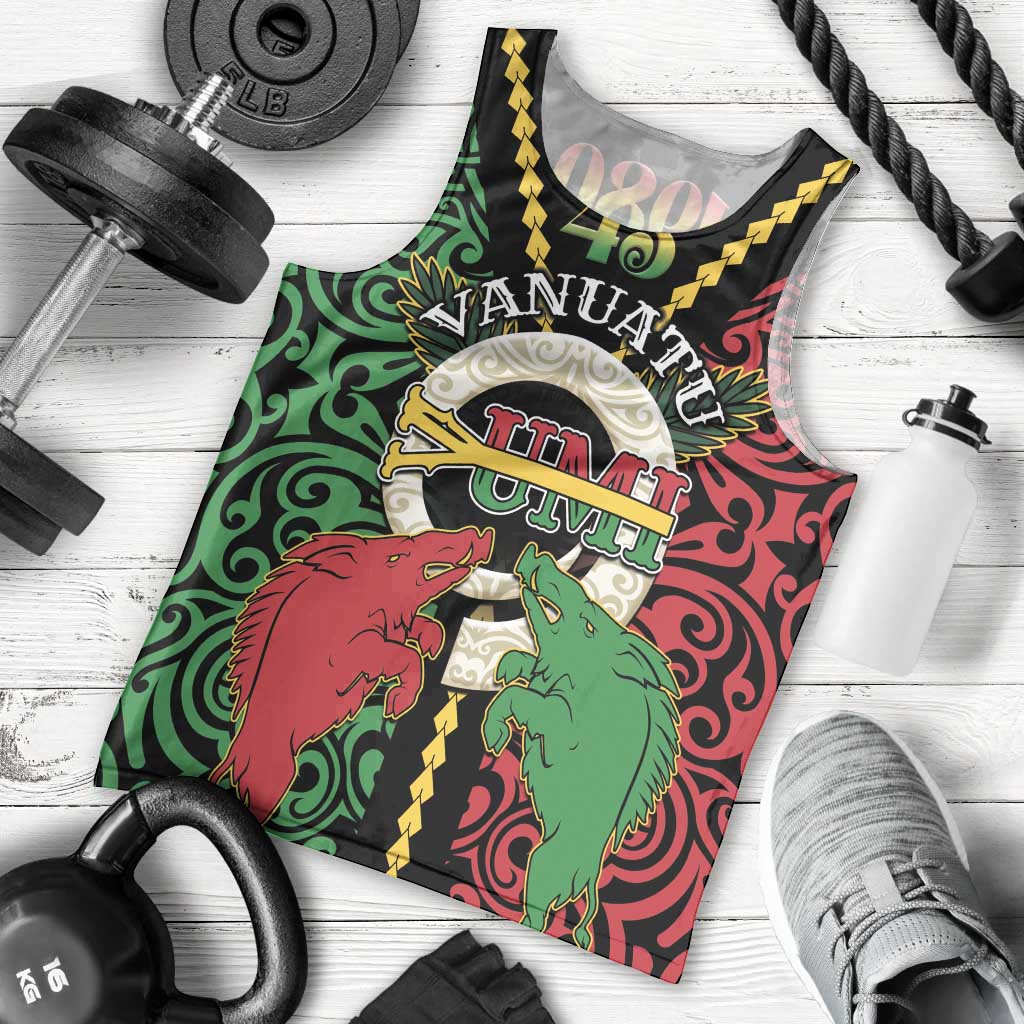 Vanuatu 45th Independence Day Men Tank Top Long God Yumi Stanap Wild Boar LT05