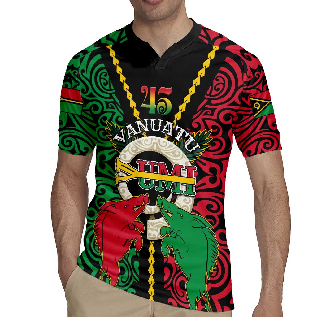 Vanuatu 45th Independence Day Rugby Jersey Long God Yumi Stanap Wild Boar LT05