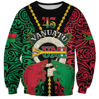 Vanuatu 45th Independence Day Sweatshirt Long God Yumi Stanap Wild Boar LT05 Unisex Black - Polynesian Pride