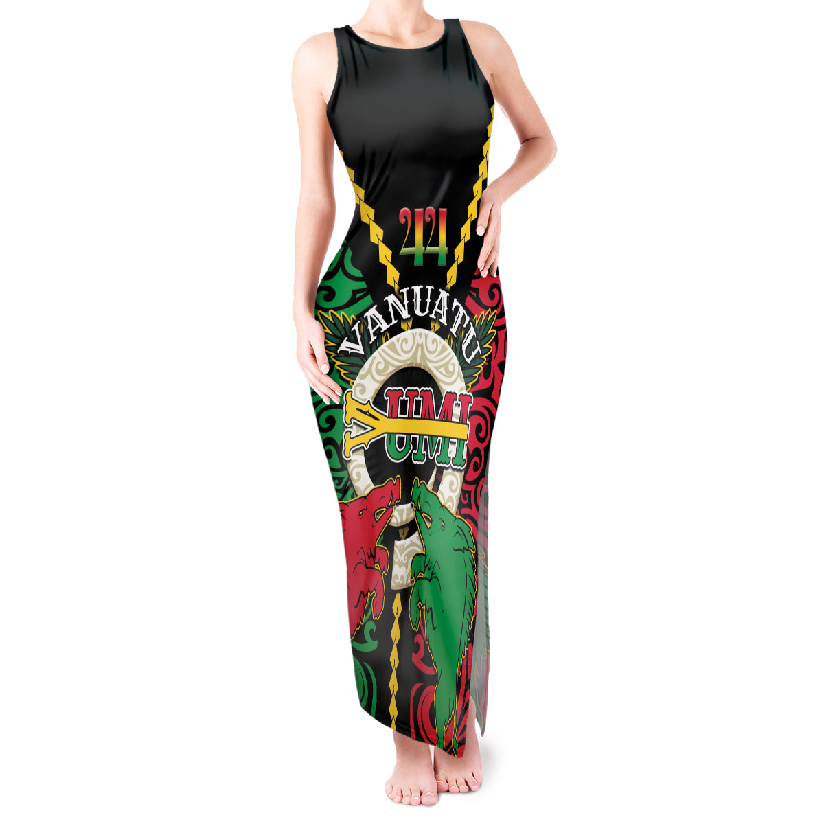 Vanuatu 44th Independence Day Tank Maxi Dress Long God Yumi Stanap Wild Boar