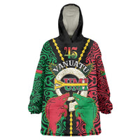 Vanuatu 45th Independence Day Wearable Blanket Hoodie Long God Yumi Stanap Wild Boar LT05