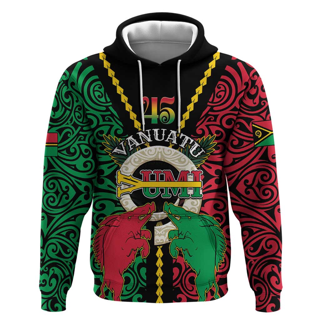 Vanuatu 45th Independence Day Zip Hoodie Long God Yumi Stanap Wild Boar LT05
