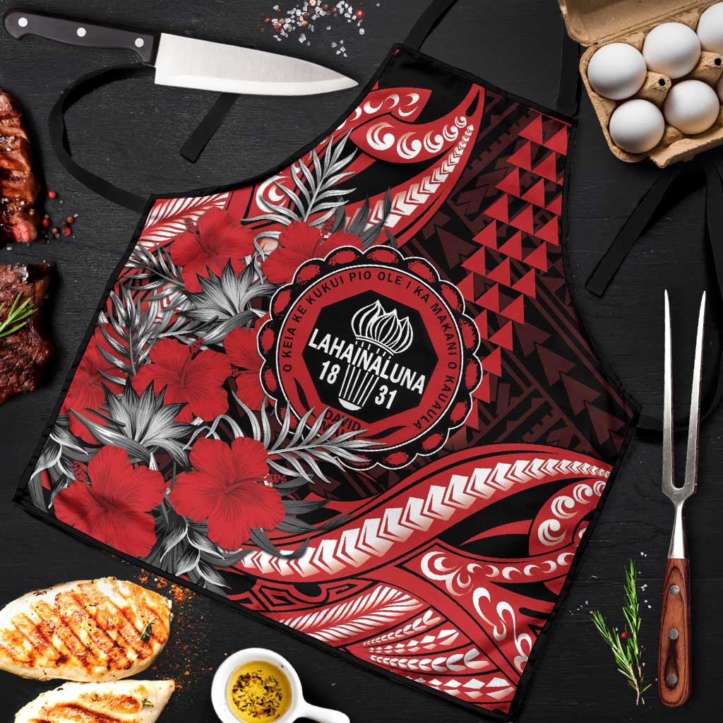 Hawaii Lahainaluna High School Apron Tribal Tattoo With Hibiscus Flowers