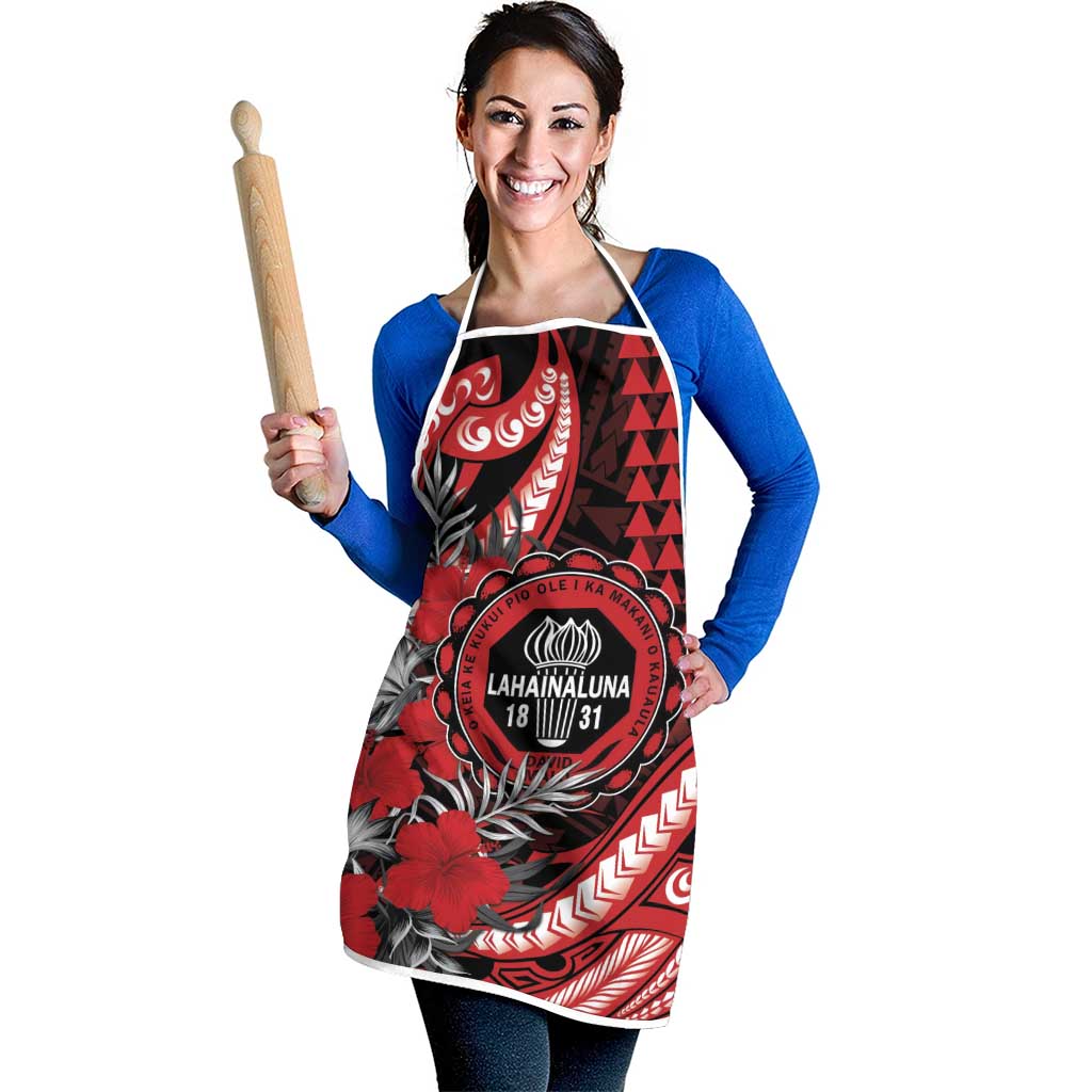 Hawaii Lahainaluna High School Apron Tribal Tattoo With Hibiscus Flowers