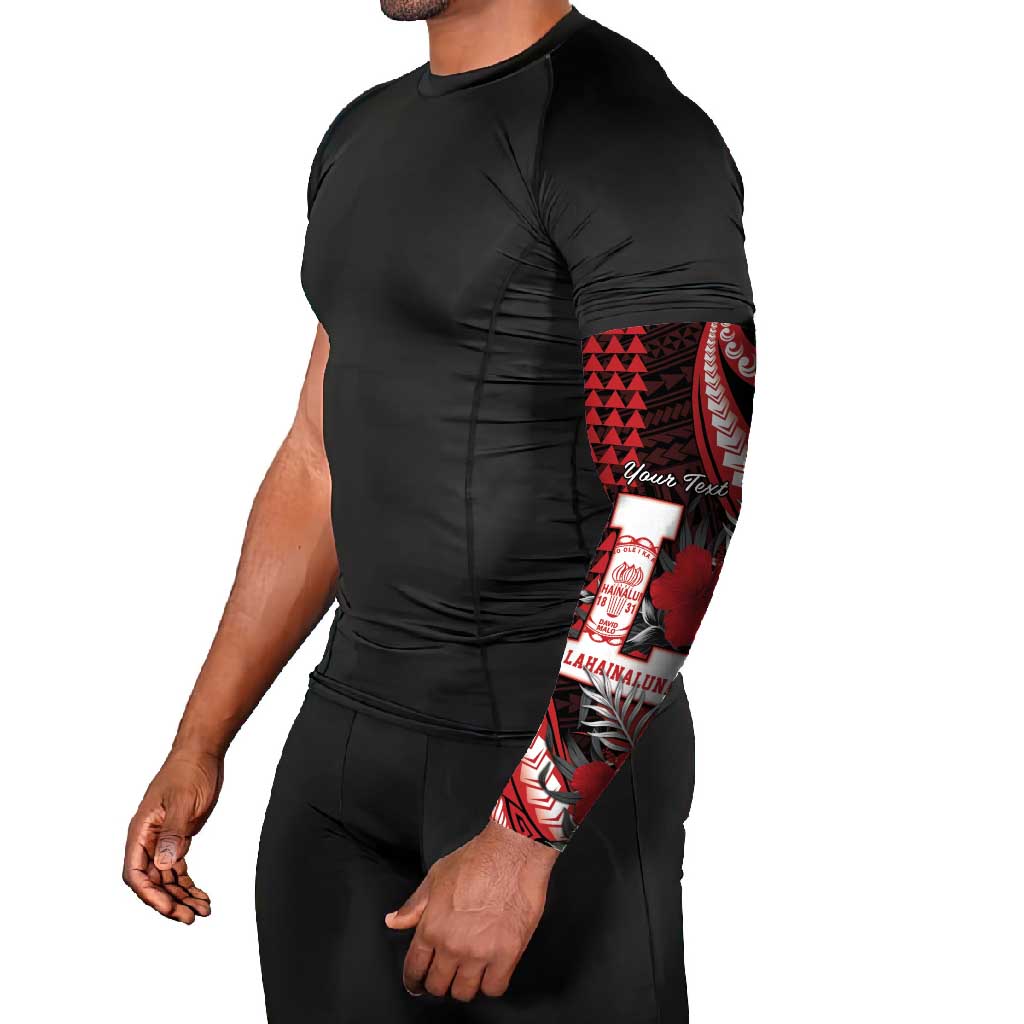 Personalized Hawaii Lahainaluna High School Arm Sleeves Tribal Tattoo With Hibiscus Flowers LT05 - Polynesian Pride