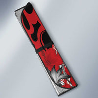 Hawaii Lahainaluna High School Auto Sun Shade Tribal Tattoo With Hibiscus Flowers LT05 - Polynesian Pride