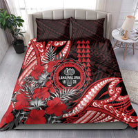 Hawaii Lahainaluna High School Bedding Set Tribal Tattoo With Hibiscus Flowers LT05 - Polynesian Pride