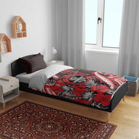 Hawaii Lahainaluna High School Bedding Set Tribal Tattoo With Hibiscus Flowers LT05 - Polynesian Pride