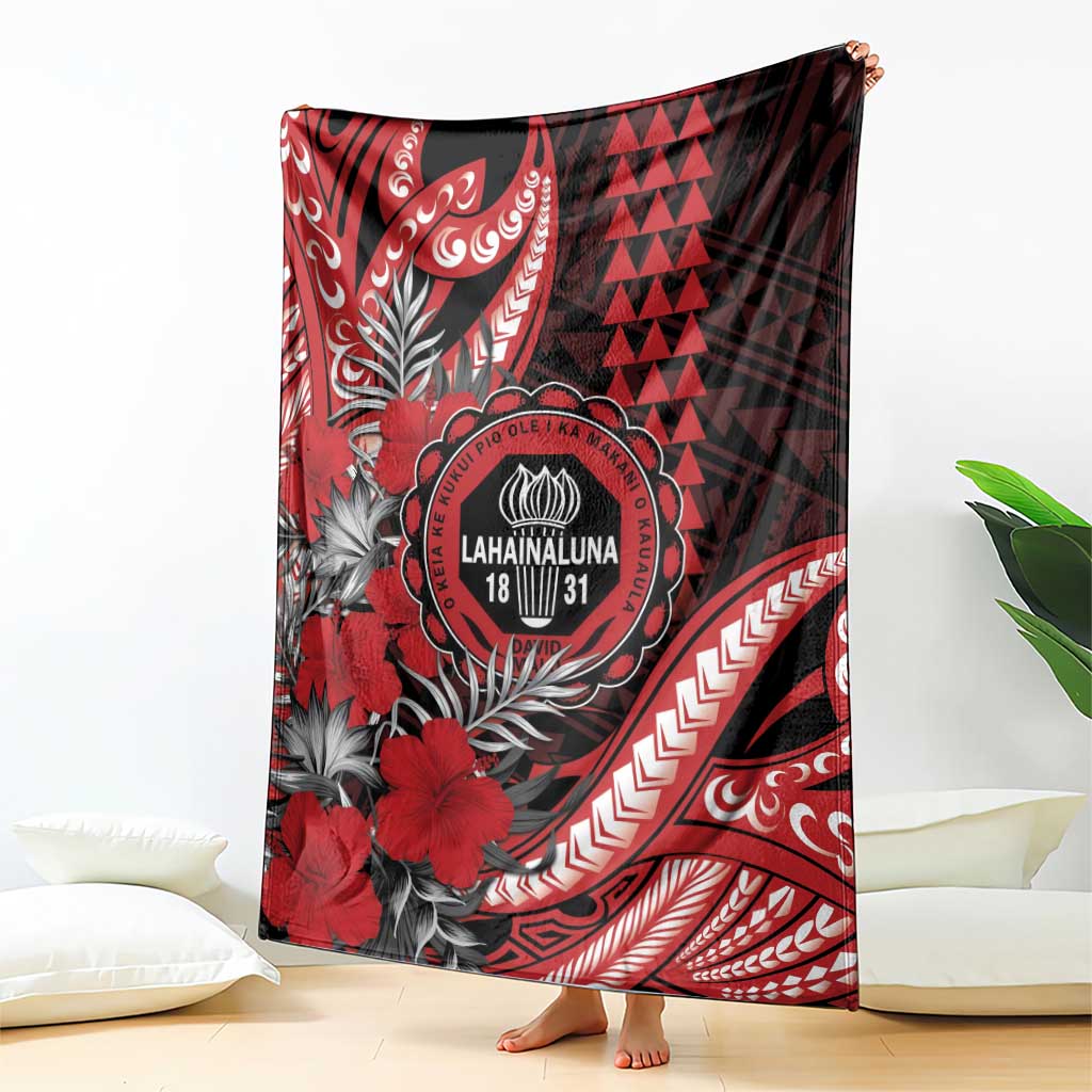 Hawaii Lahainaluna High School Blanket Tribal Tattoo With Hibiscus Flowers LT05 - Polynesian Pride