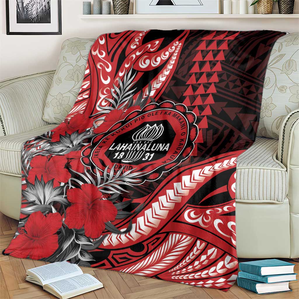 Hawaii Lahainaluna High School Blanket Tribal Tattoo With Hibiscus Flowers LT05 - Polynesian Pride