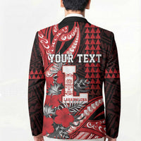 Personalized Hawaii Lahainaluna High School Blazer Tribal Tattoo With Hibiscus Flowers LT05 - Polynesian Pride