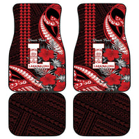 Personalized Hawaii Lahainaluna High School Car Mats Tribal Tattoo With Hibiscus Flowers LT05 - Polynesian Pride