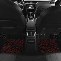 Personalized Hawaii Lahainaluna High School Car Mats Tribal Tattoo With Hibiscus Flowers LT05 Set 2pcs - Back Red - Polynesian Pride
