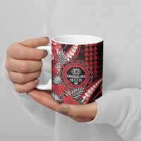 Personalized Hawaii Lahainaluna High School Ceramic Mug Tribal Tattoo With Hibiscus Flowers