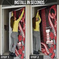 Personalized Hawaii Lahainaluna High School Door Cover Tribal Tattoo With Hibiscus Flowers LT05 - Polynesian Pride