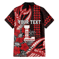 Personalized Hawaii Lahainaluna High School Family Matching Mermaid Dress and Hawaiian Shirt Tribal Tattoo With Hibiscus Flowers