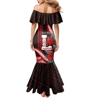 Personalized Hawaii Lahainaluna High School Family Matching Mermaid Dress and Hawaiian Shirt Tribal Tattoo With Hibiscus Flowers