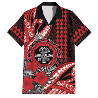 Personalized Hawaii Lahainaluna High School Family Matching Summer Maxi Dress and Hawaiian Shirt Tribal Tattoo With Hibiscus Flowers