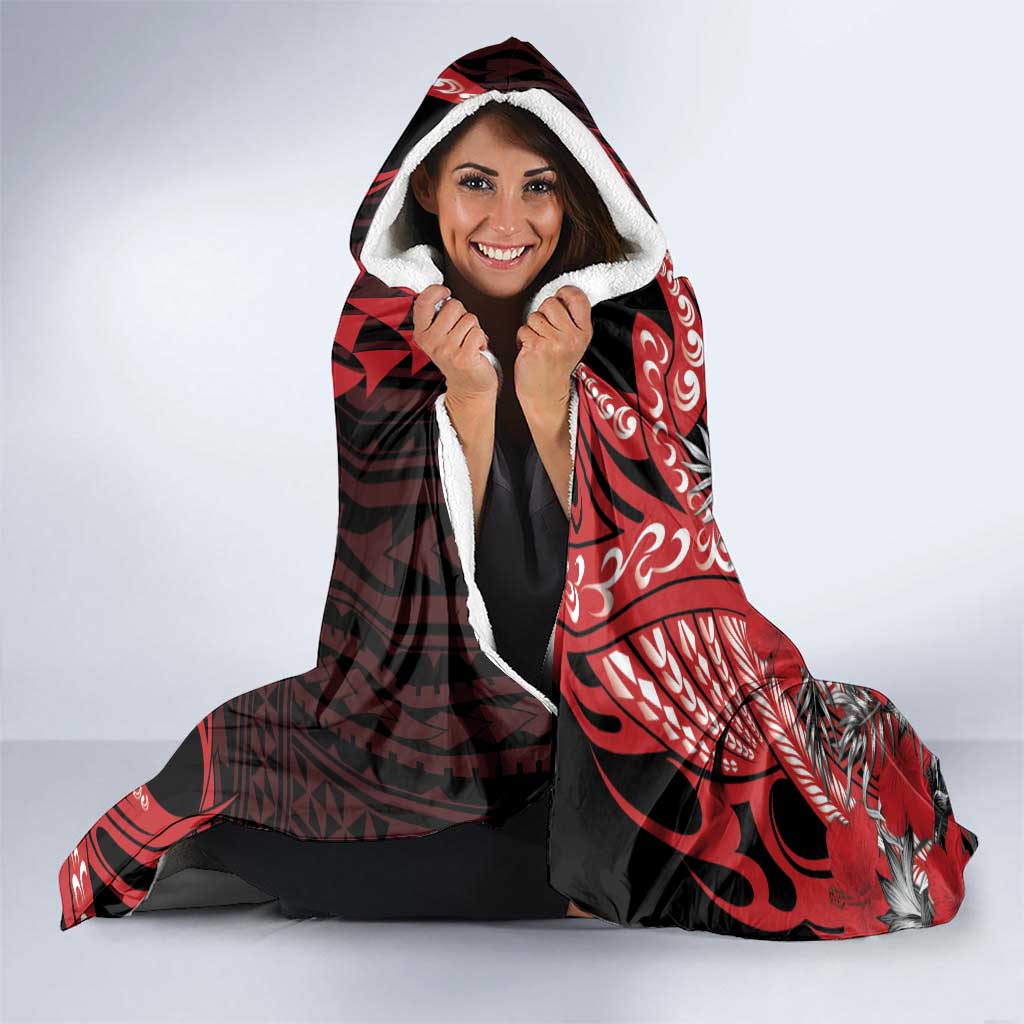 Hawaii Lahainaluna High School Hooded Blanket Tribal Tattoo With Hibiscus Flowers LT05 - Polynesian Pride