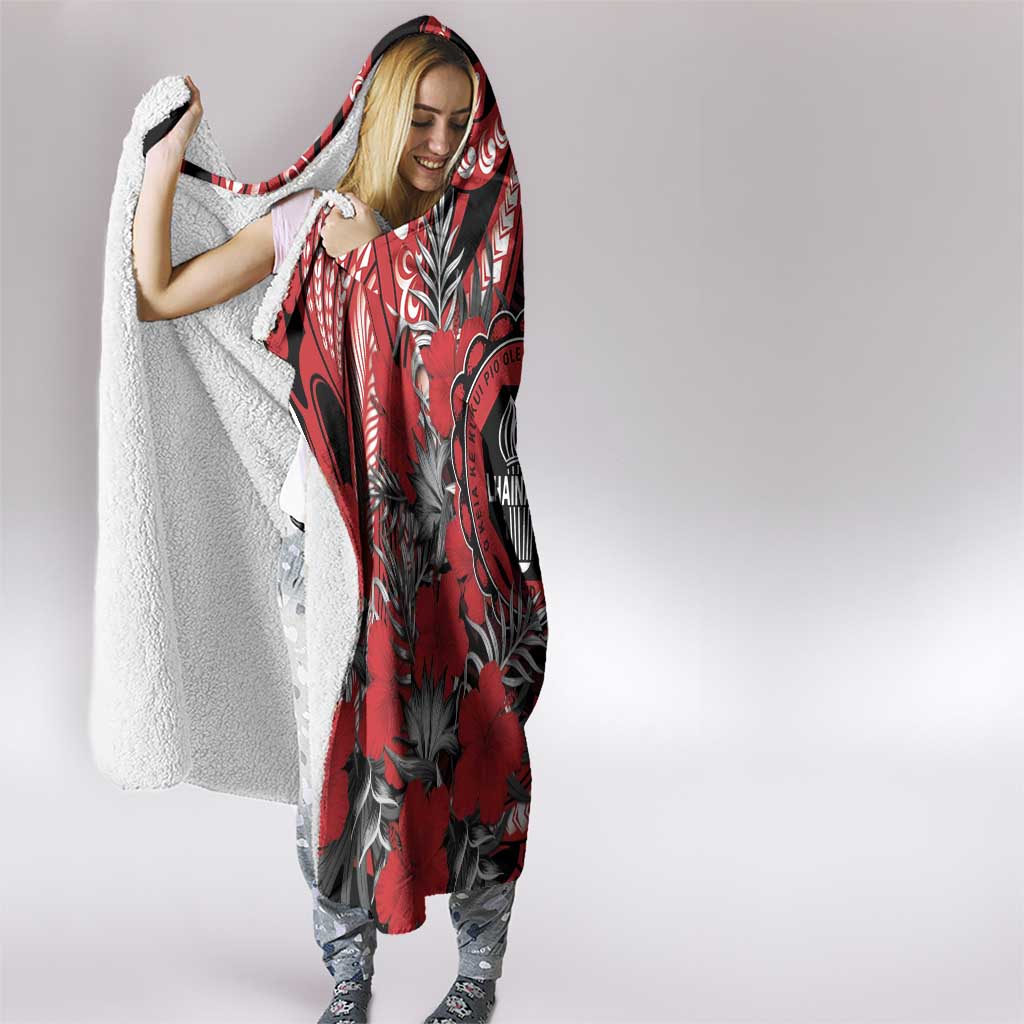 Hawaii Lahainaluna High School Hooded Blanket Tribal Tattoo With Hibiscus Flowers LT05 - Polynesian Pride