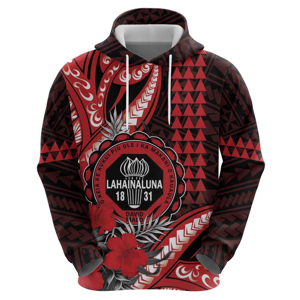 Personalized Hawaii Lahainaluna High School Hoodie Tribal Tattoo With Hibiscus Flowers LT05 - Polynesian Pride