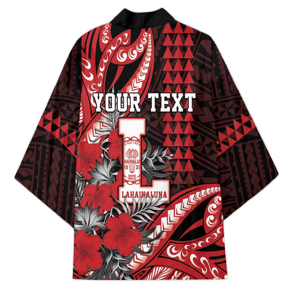 Personalized Hawaii Lahainaluna High School Kimono Tribal Tattoo With Hibiscus Flowers LT05 - Polynesian Pride