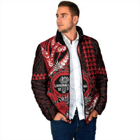 Personalized Hawaii Lahainaluna High School Padded Jacket Tribal Tattoo With Hibiscus Flowers LT05 - Polynesian Pride