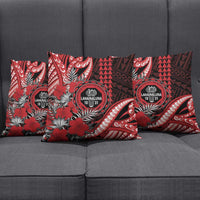 Hawaii Lahainaluna High School Pillow Cover Tribal Tattoo With Hibiscus Flowers
