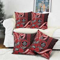 Hawaii Lahainaluna High School Pillow Cover Tribal Tattoo With Hibiscus Flowers