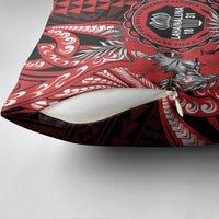 Hawaii Lahainaluna High School Pillow Cover Tribal Tattoo With Hibiscus Flowers