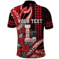Personalized Hawaii Lahainaluna High School Polo Shirt Tribal Tattoo With Hibiscus Flowers LT05 - Polynesian Pride
